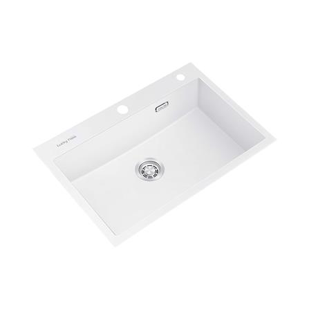 ซิงค์ฝัง 1 หลุม LUCKY FLAME GNS-0851(W) สีขาว_1