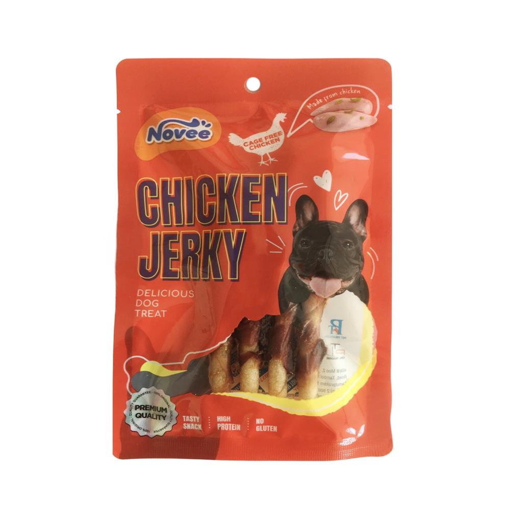 ขนมสุนัข NOVEE SPIRAL SOFT CHICKEN GIZZARD T STICK 4 ชิ้น