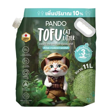 ทรายแมวเต้าหู้ PANDO TOFU CAT LITTER PINE FOREST 11 ลิตร_0
