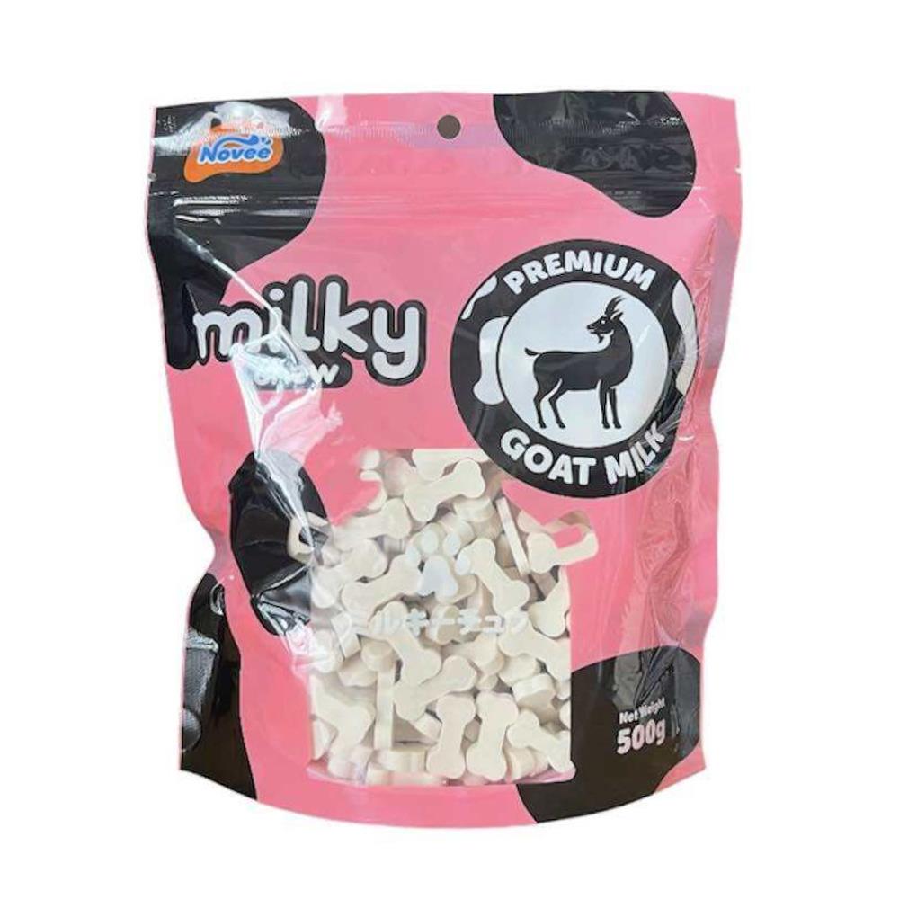 ขนมสุนัข NOVEE MILKY CHEW GOAT MILK MINI BONE 500 ก.