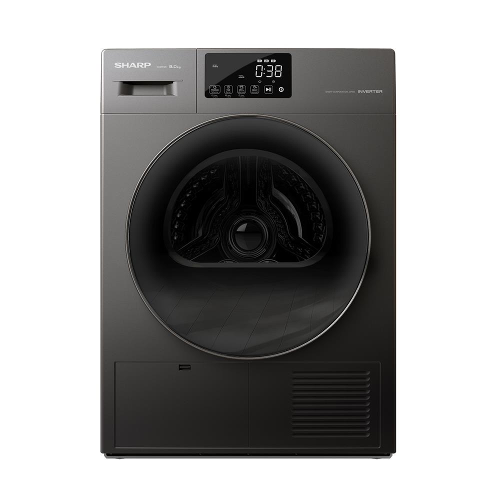เครื่องอบผ้าฝาหน้า SHARP KD-HT9JP-G 9 กก. HEAT PUMP สีเทา