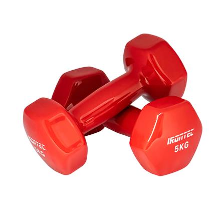 ดัมเบลหุ้มไวนิล IRONTEC 5 กก. สีแดง_2