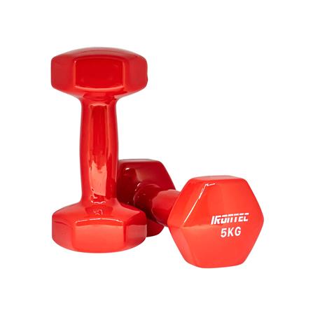 ดัมเบลหุ้มไวนิล IRONTEC 5 กก. สีแดง_3