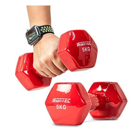 ดัมเบลหุ้มไวนิล IRONTEC 5 กก. สีแดง_4