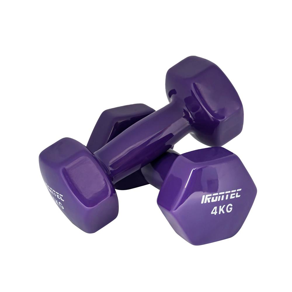 ดัมเบลหุ้มไวนิล IRONTEC 4 กก. สีม่วง