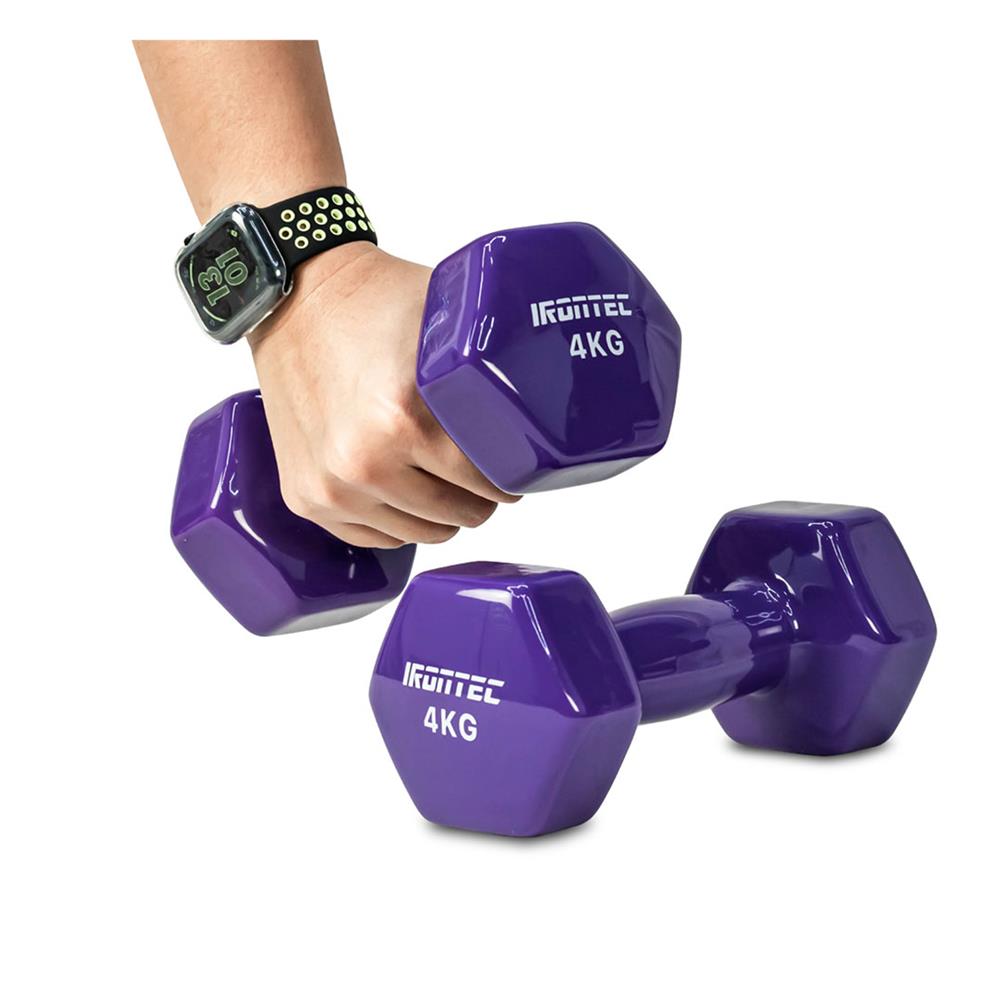 ดัมเบลหุ้มไวนิล IRONTEC 4 กก. สีม่วง