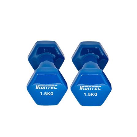 ดัมเบลหุ้มไวนิล IRONTEC 1.5 กก. สีน้ำเงิน_1