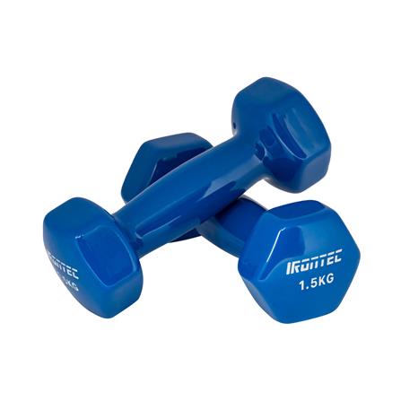 ดัมเบลหุ้มไวนิล IRONTEC 1.5 กก. สีน้ำเงิน_2