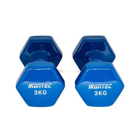 ดัมเบลหุ้มไวนิล IRONTEC 3 กก. สีน้ำเงิน_1