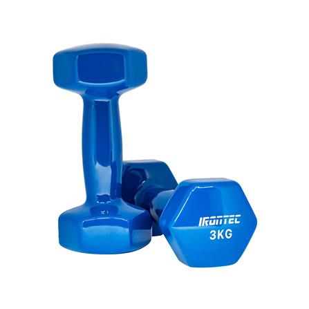 ดัมเบลหุ้มไวนิล IRONTEC 3 กก. สีน้ำเงิน_3