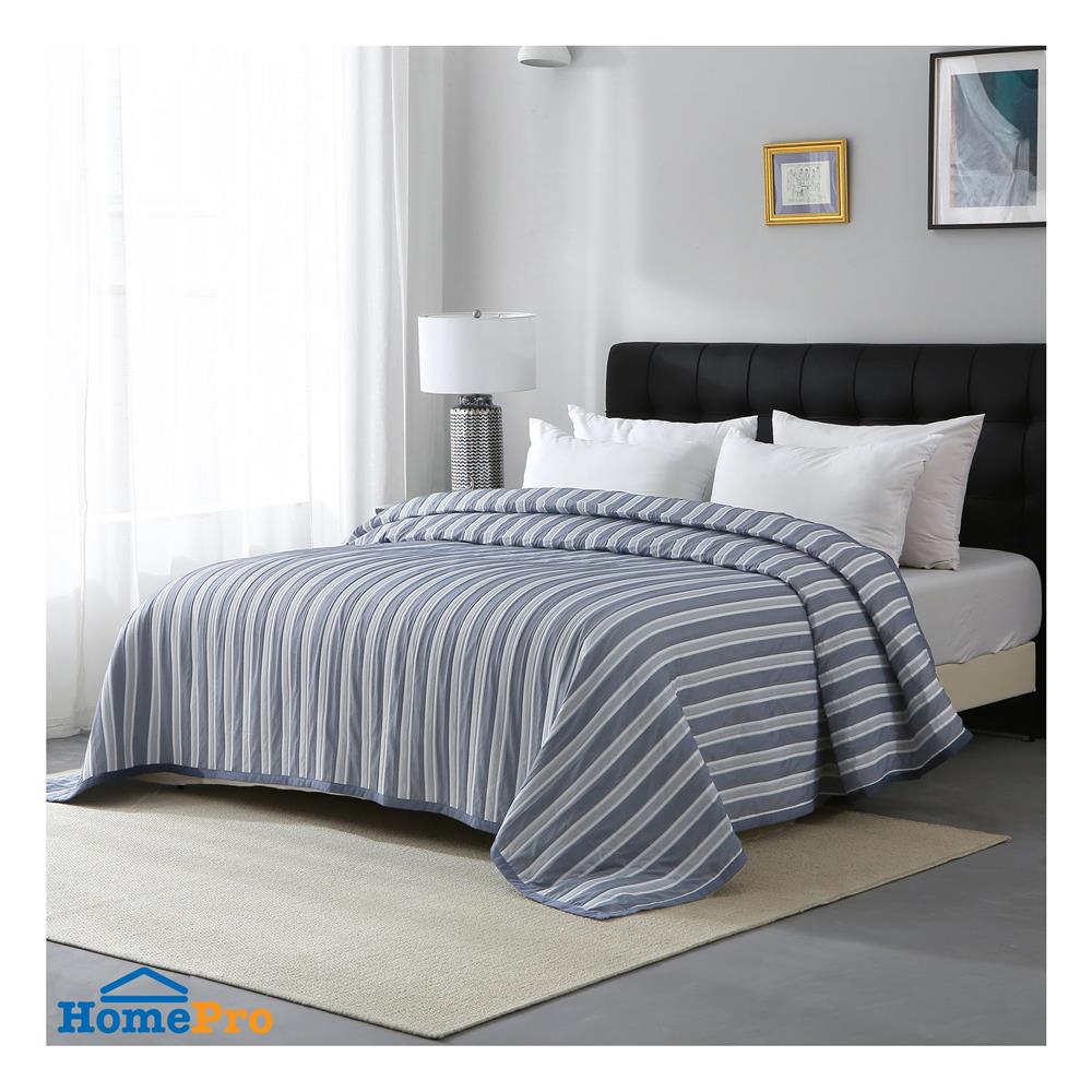 ผ้าคลุมเตียง 6 ฟุต HOME LIVING STYLE ARNOLD สีฟ้า