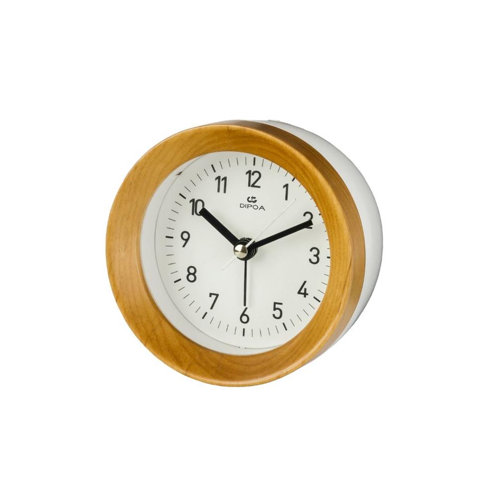 นาฬิกาปลุกไม้ DIPOA SA101LB 4 นิ้ว สีน้ำตาลอ่อน