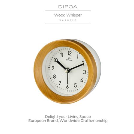 นาฬิกาปลุกไม้ DIPOA SA101LB 4 นิ้ว สีน้ำตาลอ่อน_1