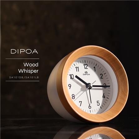 นาฬิกาปลุกไม้ DIPOA SA101LB 4 นิ้ว สีน้ำตาลอ่อน_3
