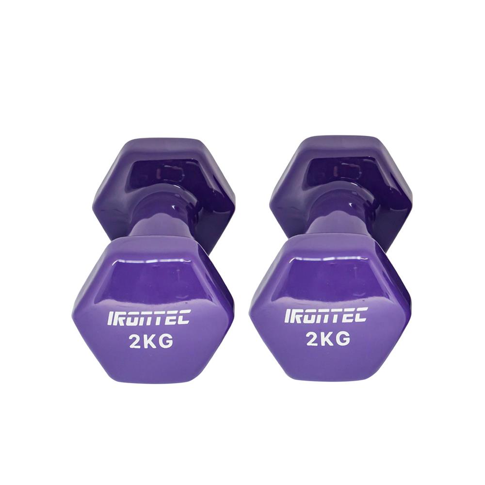ดัมเบลหุ้มไวนิล IRONTEC 2 กก. สีม่วง