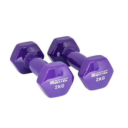ดัมเบลหุ้มไวนิล IRONTEC 2 กก. สีม่วง_0