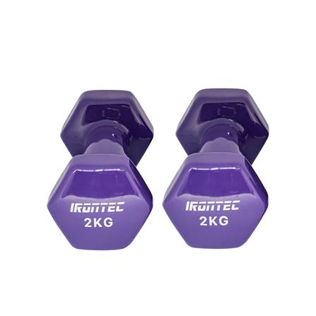 ดัมเบลหุ้มไวนิล IRONTEC 2 กก. สีม่วง_1