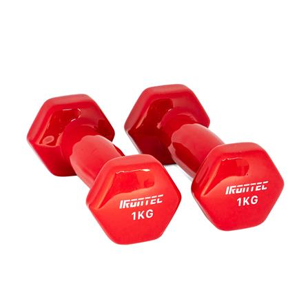 ดัมเบลหุ้มไวนิล IRONTEC 1 กก. สีแดง_0