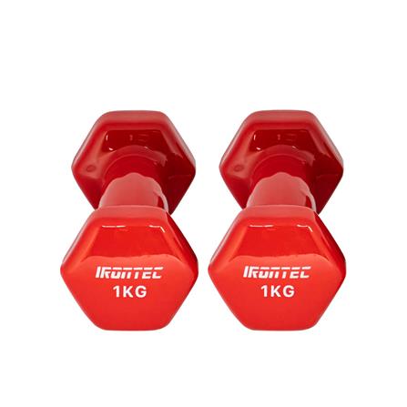 ดัมเบลหุ้มไวนิล IRONTEC 1 กก. สีแดง_1