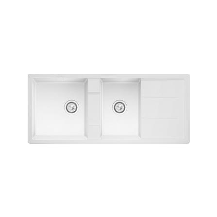 ซิงค์ฝัง 2 หลุม 1 ที่พัก LUCKY FLAME GNS-1252(W) สีขาว_0