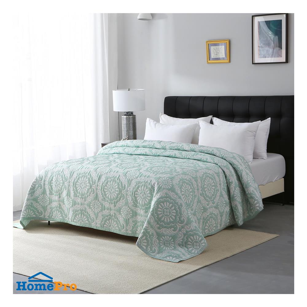 ผ้าคลุมเตียง 6 ฟุต HOME LIVING STYLE RILEY สีเขียว