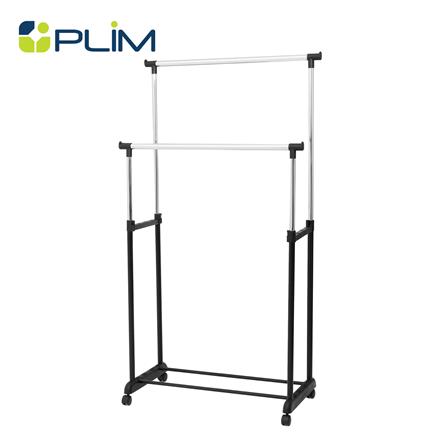 ราวแขวนผ้าบาร์คู่ปรับระดับ PLIM 81x43x90 ซม. สีดำ