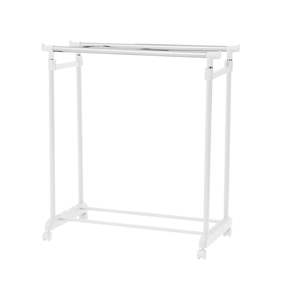 ราวแขวนผ้าบาร์คู่ปรับระดับ PLIM 81x43x90 ซม. สีขาว