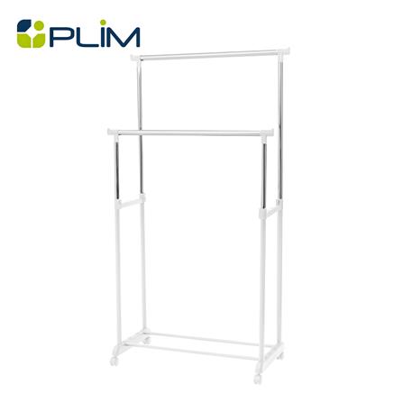 ราวแขวนผ้าบาร์คู่ปรับระดับ PLIM 81x43x90 ซม. สีขาว_0