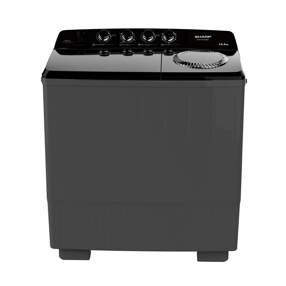 เครื่องซักผ้า 2 ถัง SHARP ES-TW150BK 15 กก. สีดำ