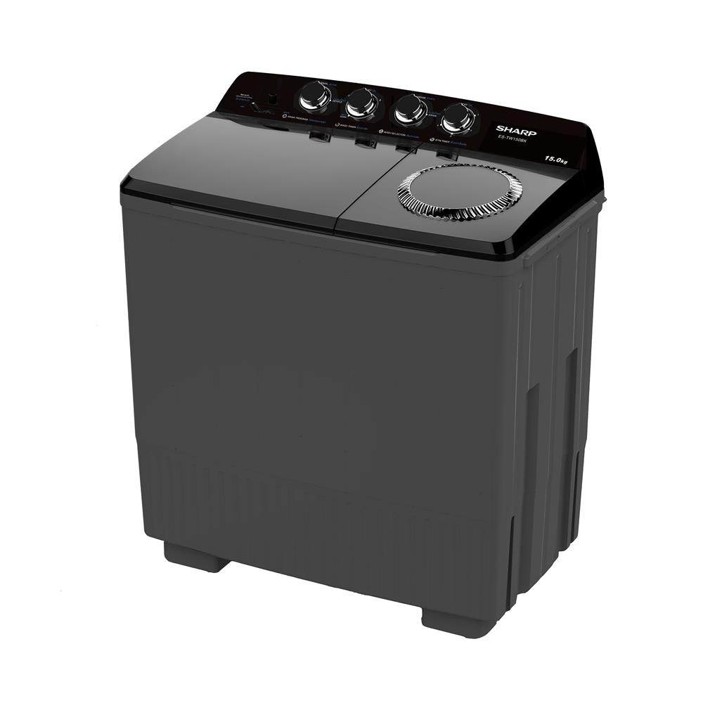 เครื่องซักผ้า 2 ถัง SHARP ES-TW150BK 15 กก. สีดำ