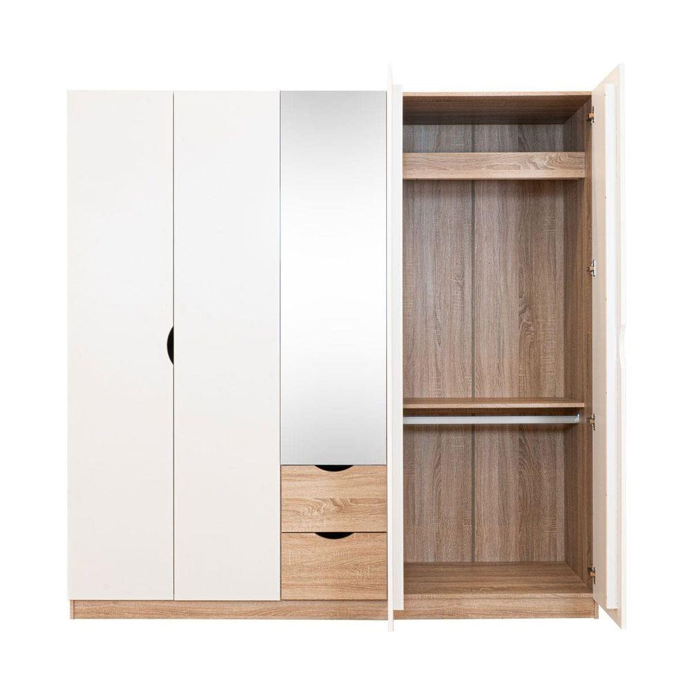 ตู้เสื้อผ้า 5 บานเปิด KONCEPT HAVIN 19227595 200 ซม. สีโซลิดโอ๊ค/ขาว