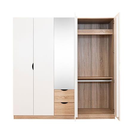 ตู้เสื้อผ้า 5 บานเปิด KONCEPT HAVIN 19227595 200 ซม. สีโซลิดโอ๊ค/ขาว_4