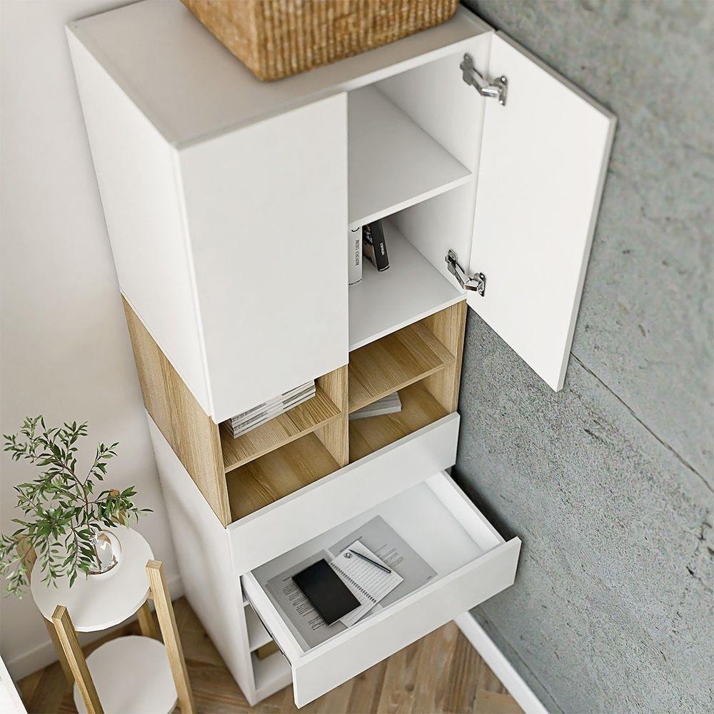 ตู้สูงบานผสม KONCEPT SEENSCAPE 19205302 60 ซม. สีลินด์เบิร์ก/ขาว