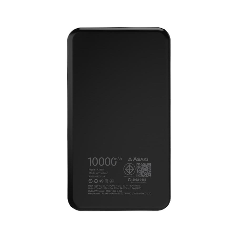 แบตเตอรี่สำรอง ASAKI A-B3567W 10000 MAH สีดำ
