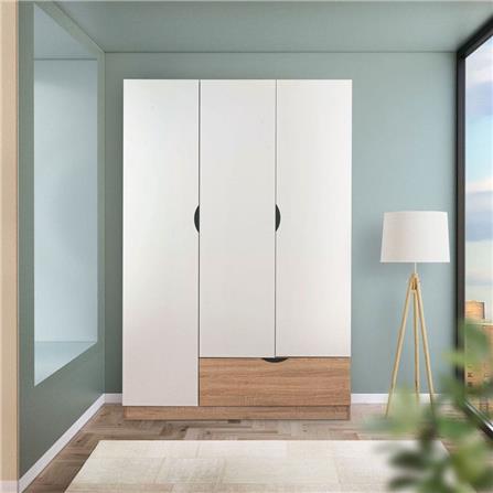 ตู้เสื้อผ้า 3 บานเปิด KONCEPT HAVIN 19227593 120 ซม. สีโซลิดโอ๊ค/ขาว_6