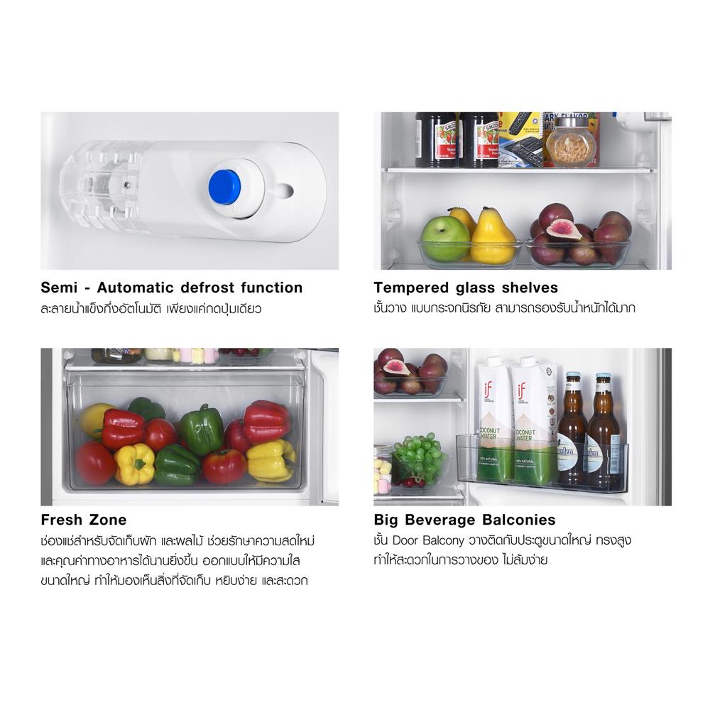 ตู้เย็น 1 ประตู SHARP SJ-F15ST-DK 5.4 คิว สีเทาเข้ม