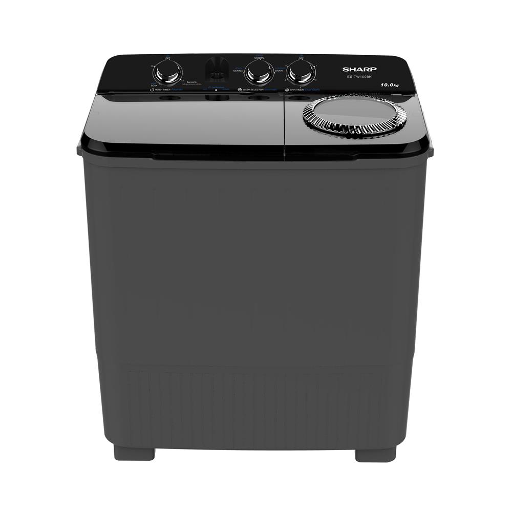 เครื่องซักผ้า 2 ถัง SHARP ES-TW100BK 10 กก. สีดำ