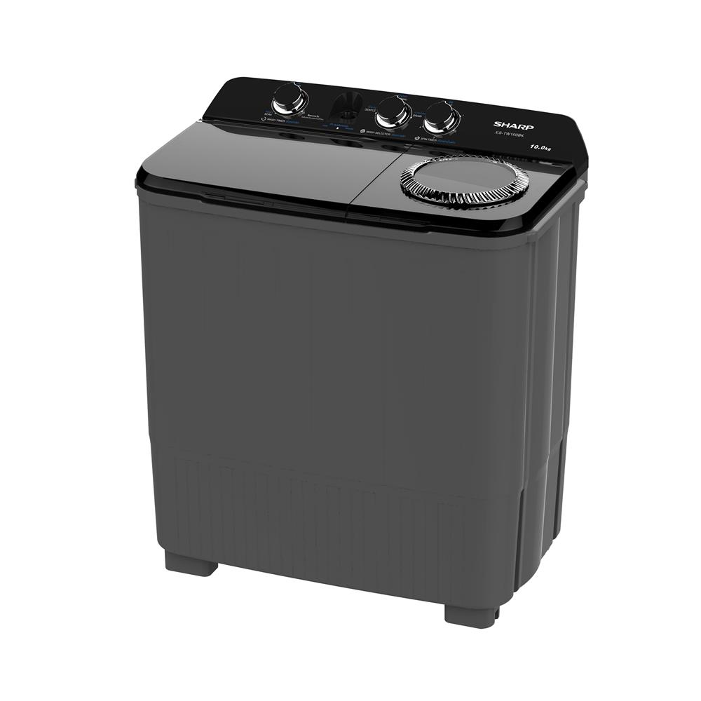 เครื่องซักผ้า 2 ถัง SHARP ES-TW100BK 10 กก. สีดำ