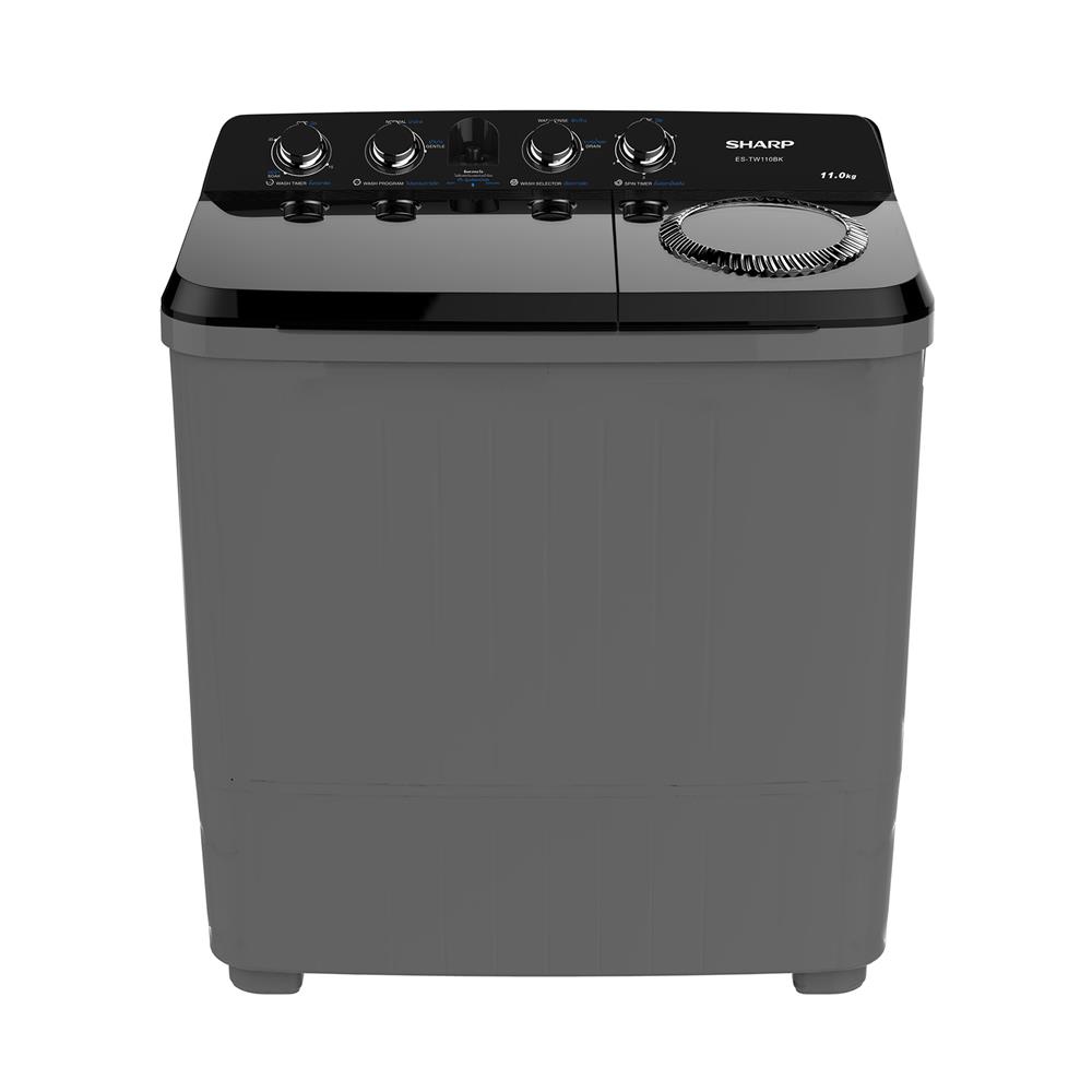 เครื่องซักผ้า 2 ถัง SHARP ES-TW110BK 11 กก. สีดำ