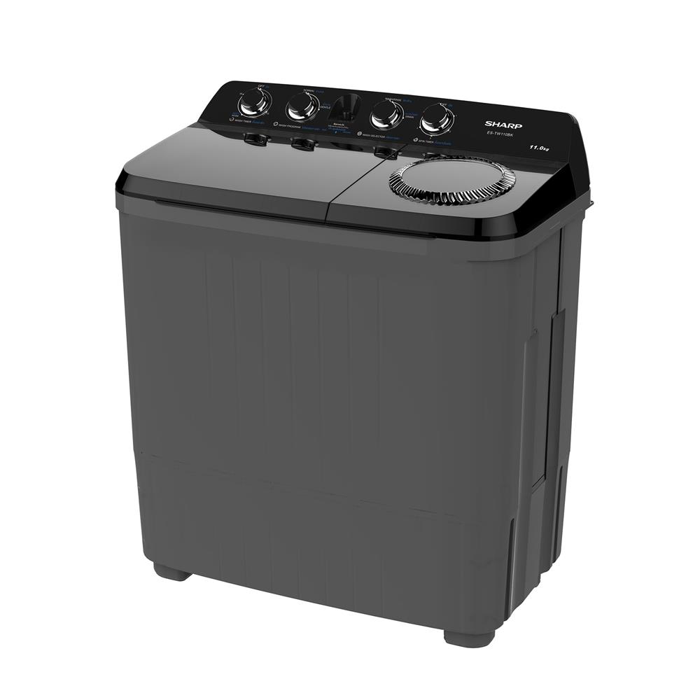 เครื่องซักผ้า 2 ถัง SHARP ES-TW110BK 11 กก. สีดำ