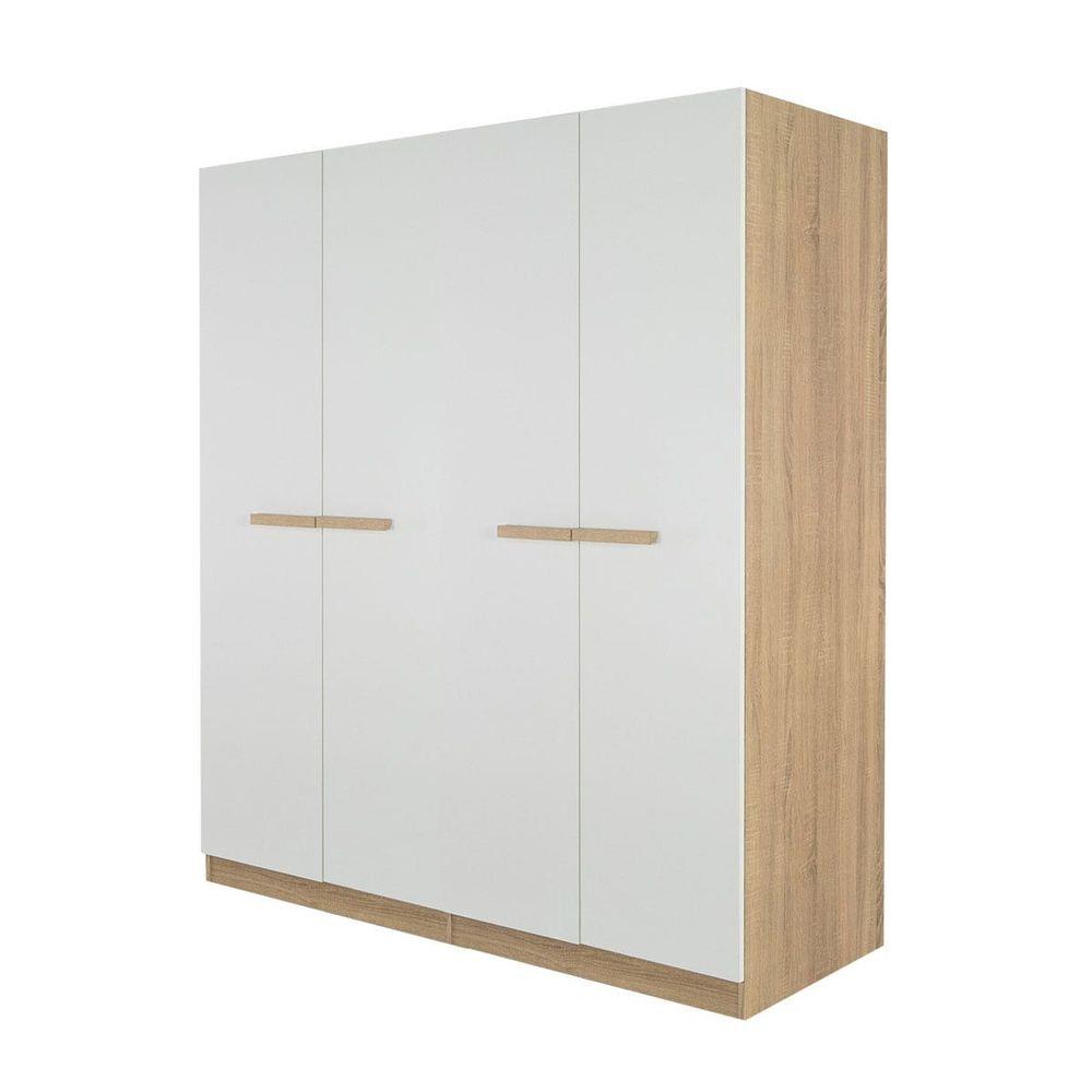 ตู้เสื้อผ้า 4 บานเปิด KONCEPT HANZ 19228235 160 ซม. สีโซลิดโอ๊ค