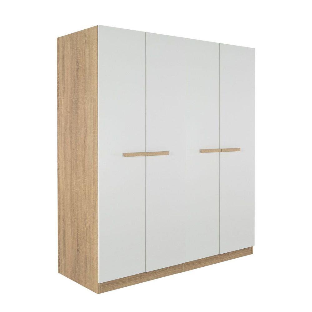 ตู้เสื้อผ้า 4 บานเปิด KONCEPT HANZ 19228235 160 ซม. สีโซลิดโอ๊ค