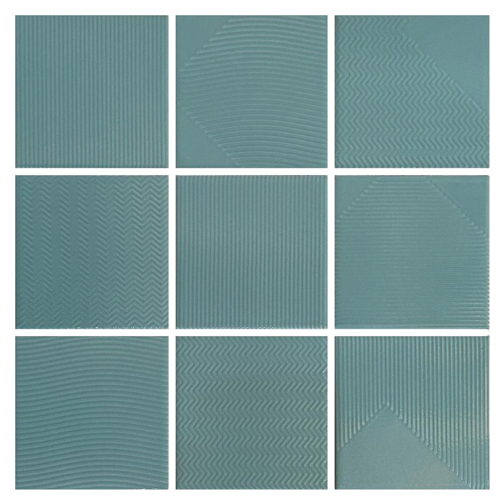 กระเบื้องผนังพอร์ซเลน 4x4 นิ้ว COTTO สลิม ฟอร์มา สีเขียว PM 1 ตร.ม.