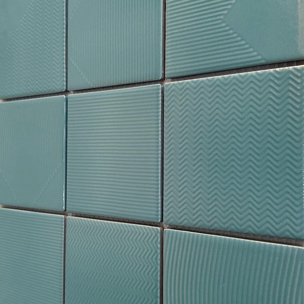 กระเบื้องผนังพอร์ซเลน 4x4 นิ้ว COTTO สลิม ฟอร์มา สีเขียว PM 1 ตร.ม.