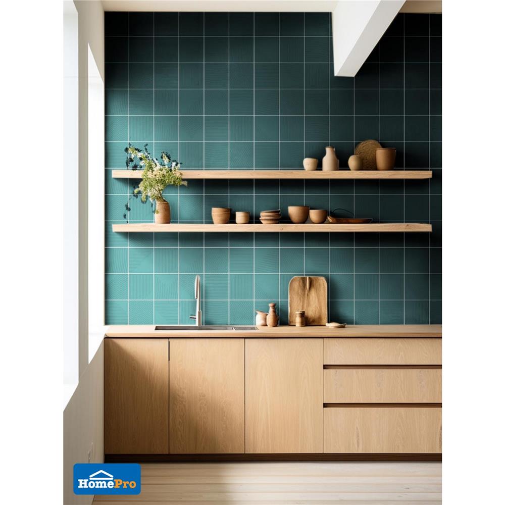 กระเบื้องผนังพอร์ซเลน 4x4 นิ้ว COTTO สลิม ฟอร์มา สีเขียว PM 1 ตร.ม.