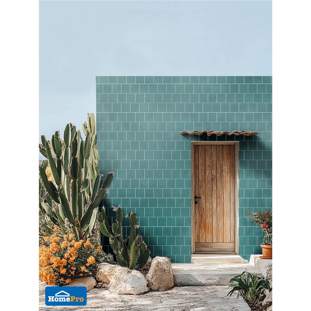 กระเบื้องผนังพอร์ซเลน 4x4 นิ้ว COTTO สลิม ฟอร์มา สีเขียว PM 1 ตร.ม.