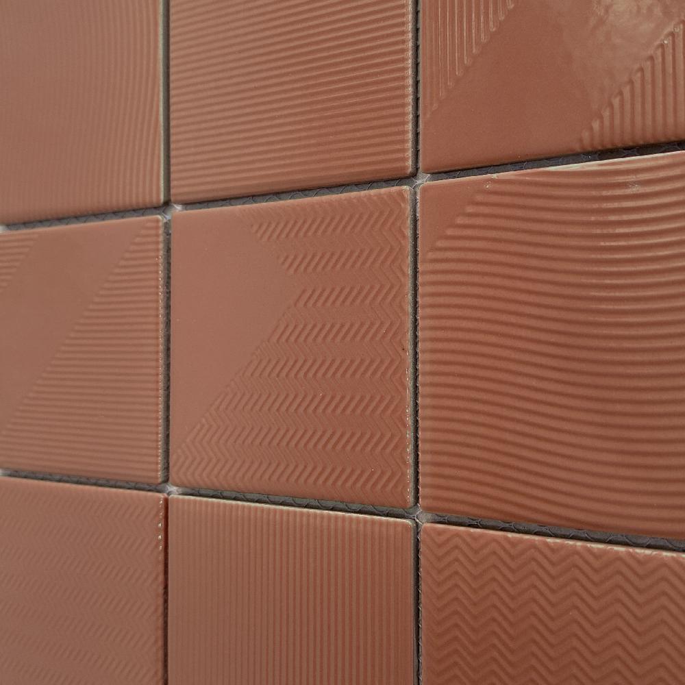 กระเบื้องผนังพอร์ซเลน 4x4 นิ้ว COTTO สลิม ฟอร์มา เทอร่า สีส้ม PM 1 ตร.ม.