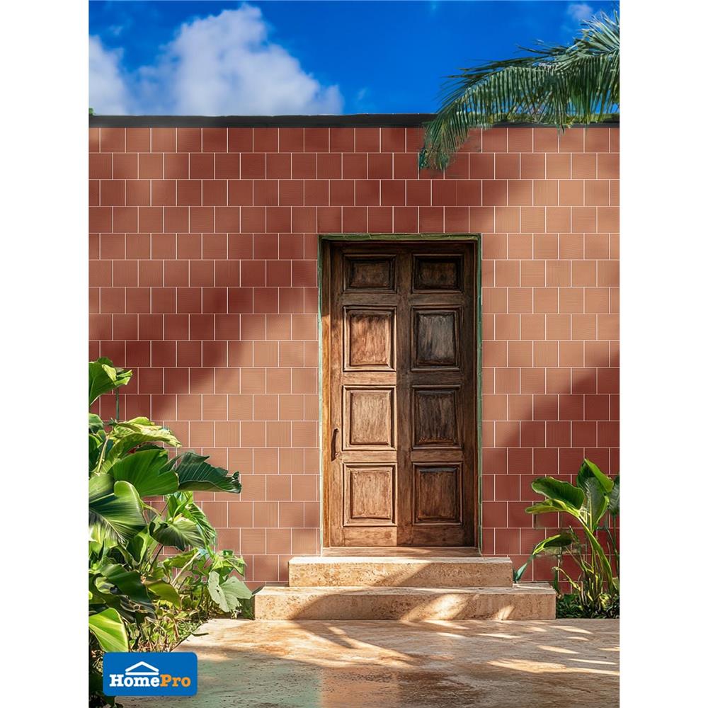 กระเบื้องผนังพอร์ซเลน 4x4 นิ้ว COTTO สลิม ฟอร์มา เทอร่า สีส้ม PM 1 ตร.ม.