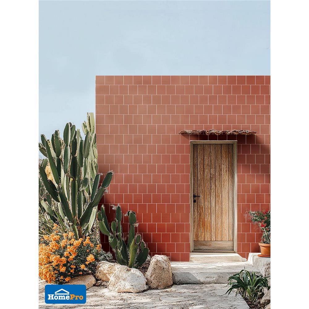 กระเบื้องผนังพอร์ซเลน 4x4 นิ้ว COTTO สลิม ฟอร์มา เทอร่า สีส้ม PM 1 ตร.ม.