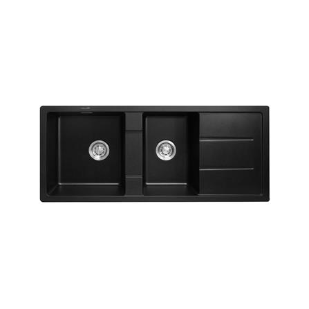 ซิงค์ฝัง 2 หลุม 1 ที่พัก LUCKY FLAME GNS-1252(B) สีดำ_0